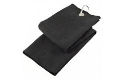 China Recycled Microfiber Waffle Weave Golf Towel Custom Logo With Hook supplier