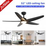 Black LED Ceiling Fan With Dimmable Light 5 Plastic Blades Remote Control