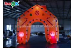 China Inflatable Christmas Arch Gingerbread Man Candy Sticks Christmas Inflatable Arch With LED Light supplier