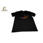 Black Custom Printed T Shirts For Mens 100% Cotton Fabric Heat Transfer Printing for sale