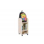Children Home Office Wooden Book Rack White Oak Particle Board With Wheels