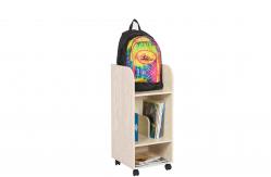 China Children Home Office Wooden Book Rack White Oak Particle Board With Wheels supplier