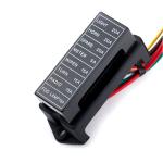8 Way Inline Car Fuse Holder Blade 32V Black 2 Input 8 Output