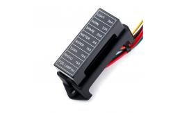 China 8 Way Inline Car Fuse Holder Blade 32V Black 2 Input 8 Output supplier