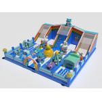 Cat Park Children Inflatable Bouncy Castle Blue White color Customized for sale