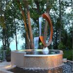 Durable Corten Steel Water Feature Garden Customizable Decoration