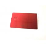 Red 1.2mm Metal Membership Card With Chip Brush Finishing for sale