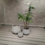 Durable White Fiber Clay Planter with Drainage Holes for sale