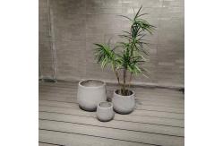 China Durable White Fiber Clay Planter with Drainage Holes supplier