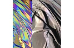 China Iridescent Rainbow Reflective Fabric Material Spandex Reflector Elastic Stretch Polyester supplier
