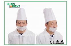 China Long White Paper Disposable Head Cap Bouffant Shaped with Adjustable Size supplier