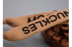 China Garments 140cm Polyester flat Rope Printed With Matte Black Silicone Logo supplier