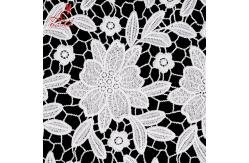 China 125cm Width Water Soluble Floral Embroidery Fabric With Sequins supplier