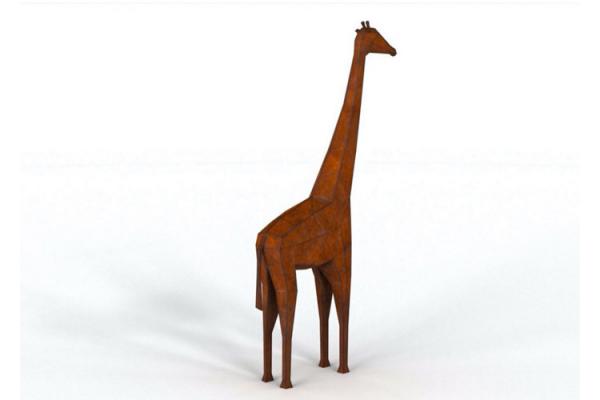 300cm Height Corten Steel Life Size Giraffe Sculpture For Garden Decoration