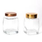 Food Grade 220Ml 280Ml 380Ml 500Ml Vintage Quilted Tea Canister Honey Glass Jar With Lug Cap for sale