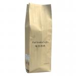 FDA Side Gusset Kraft Paper Packaging Coffee Bags With Aluminum Foil Lined for sale