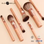 7pcs Customizable Travel Makeup Brush Set with Plastic Handle and Synthetic Hair