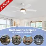 LED Smart Ceiling Fan Light White Finish 5 MDF Blade High Speed