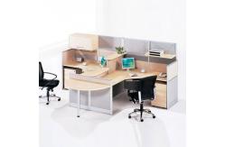 China Simple 4 Seater Modular Privacy Office Cubicle Workstation With Top Cabinet supplier