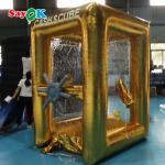 Gold Large Advertisng Inflatable Money Machine Crash Cube For Promotion for sale