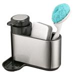 Functional Kitchen Space Selection Supported Stainless Steel Kitchen Sink Organizer With Sponge Holder And Drainer Rack for sale