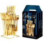 SGS 24 Pieces Golden Silverware Set for sale