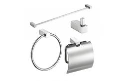 China Polished 4 Pieces Towel Bar Set Wall Mounted Bathroom Pendant Set supplier