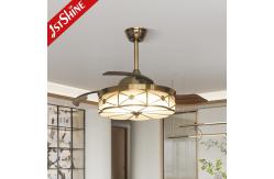 China 3 Blade PC Blades Remote Control Retractable Ceiling Fan with Foldable LED Light supplier