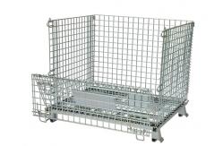 China Zinc Plated Metal Wire Mesh Storage Baskets Industrial Stackable 800*600*640mm supplier