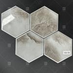 295x310mm Hexagonal Glass Mosaic Tile Glossy Surface  For Bathroom Wall for sale