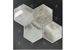 China 295x310mm Hexagonal Glass Mosaic Tile Glossy Surface  For Bathroom Wall supplier
