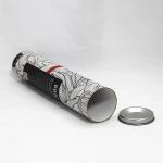 Kraft Paper Composite Cans with Silver Tinplate Lid for Wine Bottles and Mailing Box for sale