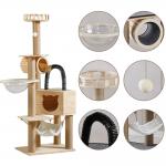 Cat ToysCustom Sizes Wooden Cat Tree with Scratcher Houses and Playing
