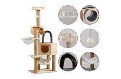 China Cat ToysCustom Sizes Wooden Cat Tree with Scratcher Houses and Playing supplier