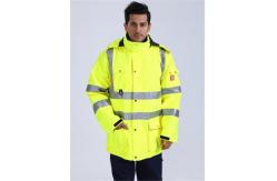 China 300D Oxford Hi Vis Trench Coat , 100% Polyester Class 3 Rain Jacket supplier