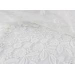 White Floral Guipure Embroidery Lace Fabric / Sequin Bridal Mesh Fabric For Wedding Dress for sale