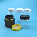 Empty 200ml 320ml 400ml Plastic Honey Jar Square With Tamper Evident Lid