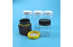 China Empty 200ml 320ml 400ml Plastic Honey Jar Square With Tamper Evident Lid supplier