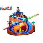Shipwreck Pirate Outdoor Inflatable Water Slides  , Inflatable Water Pool Slides With Tree for sale