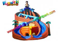 China Shipwreck Pirate Outdoor Inflatable Water Slides  , Inflatable Water Pool Slides With Tree supplier