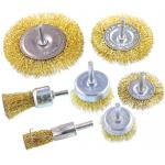 14 Ounces Brass Wire Wheel Brush Set 7pcs Cup Brush Coarse Grit for sale