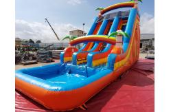 China 1000D Palm Tree Bouncy Castle Water Slide For Backyard Hotel supplier