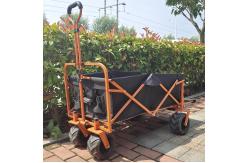 China Rear Side Opening Structure Folding Beach Wagon Cart Wide Wheels Camping Cart supplier