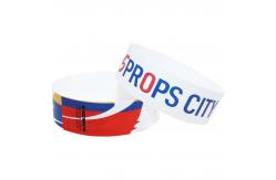 China Yellow Orange Custom Paper Wristbands For Events Synthetic Security supplier