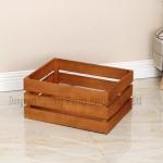 Mini Multicraft Nature Wooden Crates Storage Container, Farmhouse Style Decorative Baskets for Home Decor for sale