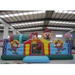 Colourful Funny Clown Inflatable Fun City 8 X 6 X 5m 0.55mm Pvc Tarpaulin Fire Resistance for sale