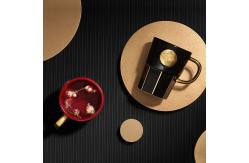 China Customized Gold Handle Mugs With Gold Nameplate In Durable Earthenware / Stoneware / Porcelain supplier