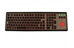 China Easy cleaning metal panel mount keyboard / usb keyboard with trackball dirtproof supplier