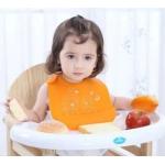 Free BPA Washable Silicone Baby Bibs Adjustable Snaps With Pocket for sale