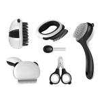 White Dog Grooming Brushes And Combs 7 In 1 Pet Grooming Set Cats Knotted for sale
